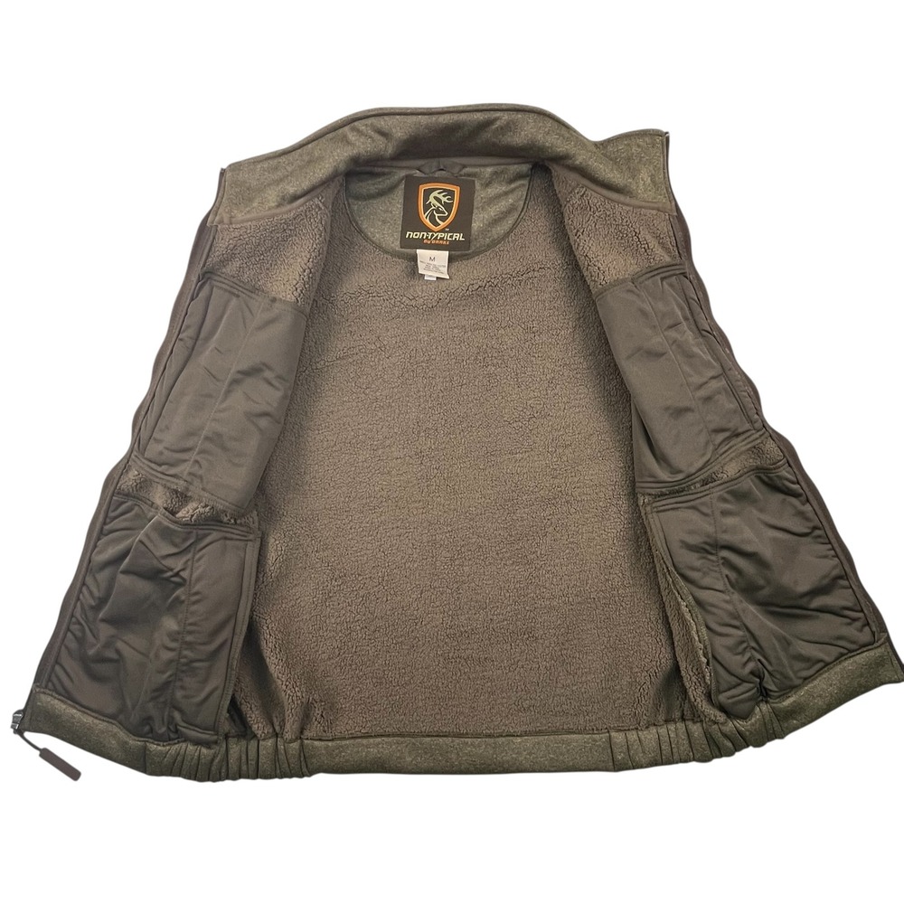 Nontypical Drake Fleece Vest Mens Medium Olive Full Zip Sherpa Lined Outerwear - Picture 5 of 9